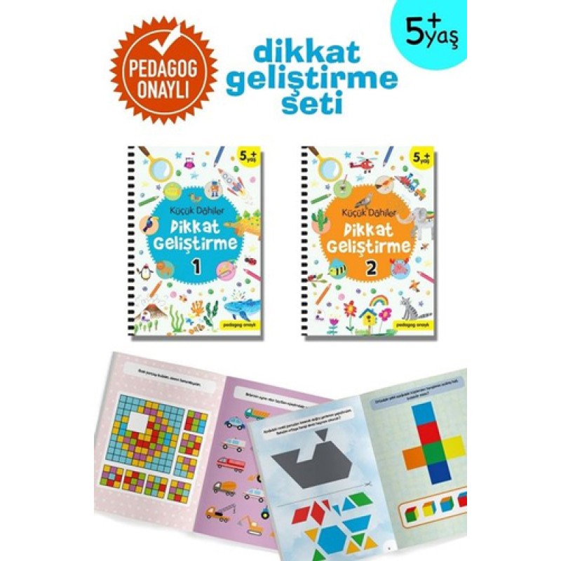 Küçük Dahiler Dikkat Geliştirme Seti - 5+ Yaş - 2 Kitap Takım