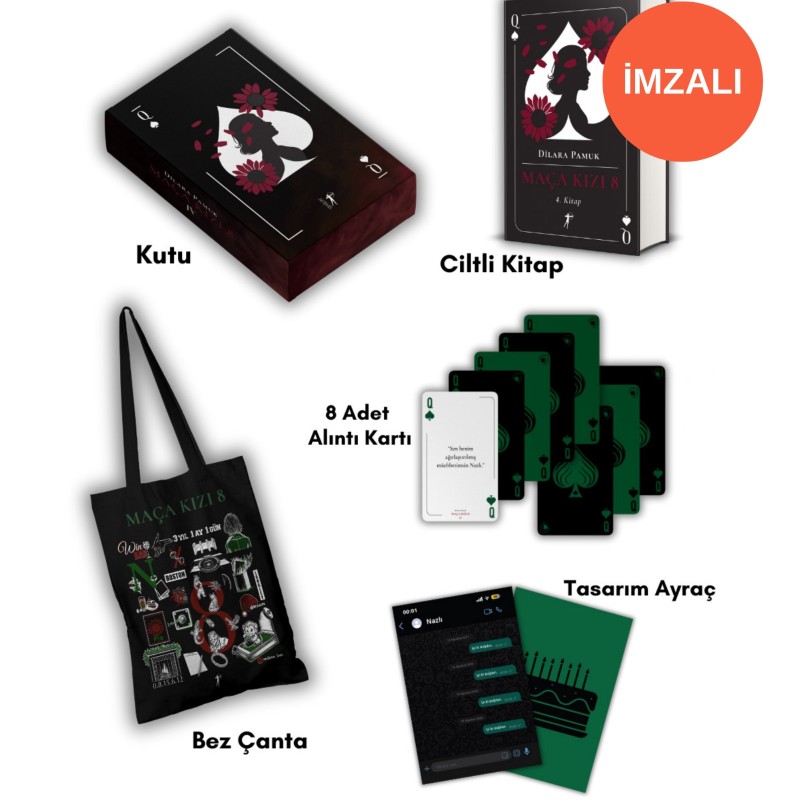 Maça Kızı 8 - 4. Kitap Özel Kutulu Set (Ciltli - İmzalı)