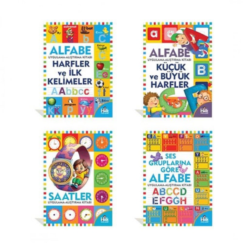 Eğlenceli Alfabe Seti - 4 Kitap Takım