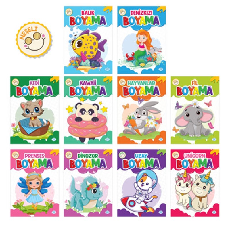Neşeli Boyama Seti (10 Kitap Takım) Neşeli Boyama Seti (10 Kitap Takım)