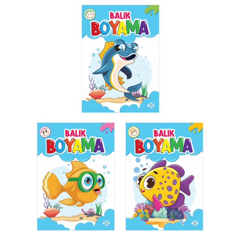 Balık Boyama Seti (3 Kitap Takım)