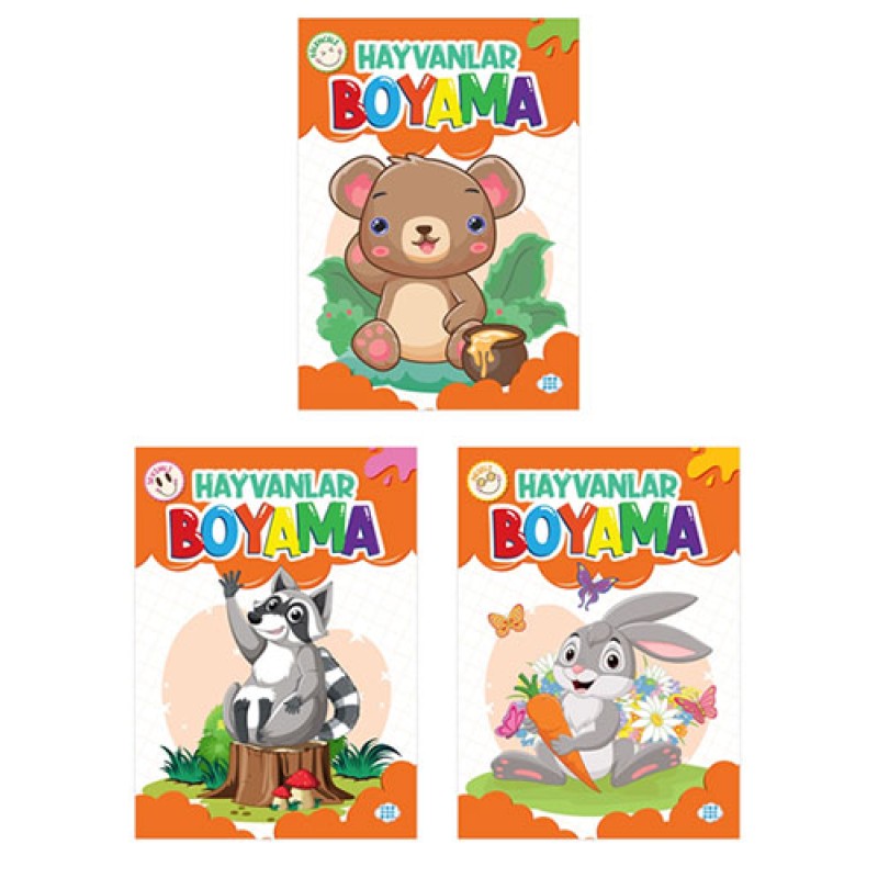 Hayvanlar Boyama Seti (3 Kitap Takım)