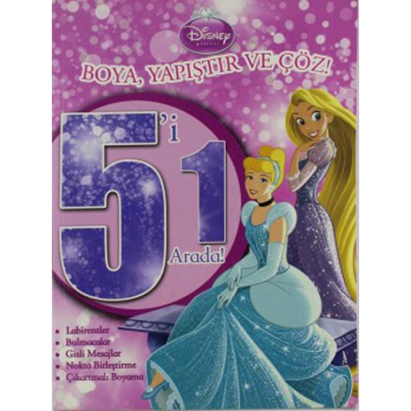 Disney Prensesler: 5'i 1 Arada Boya Yapıştır ve Çöz Disney Prensesler: 5'i 1 Arada Boya Yapıştır ve Çöz