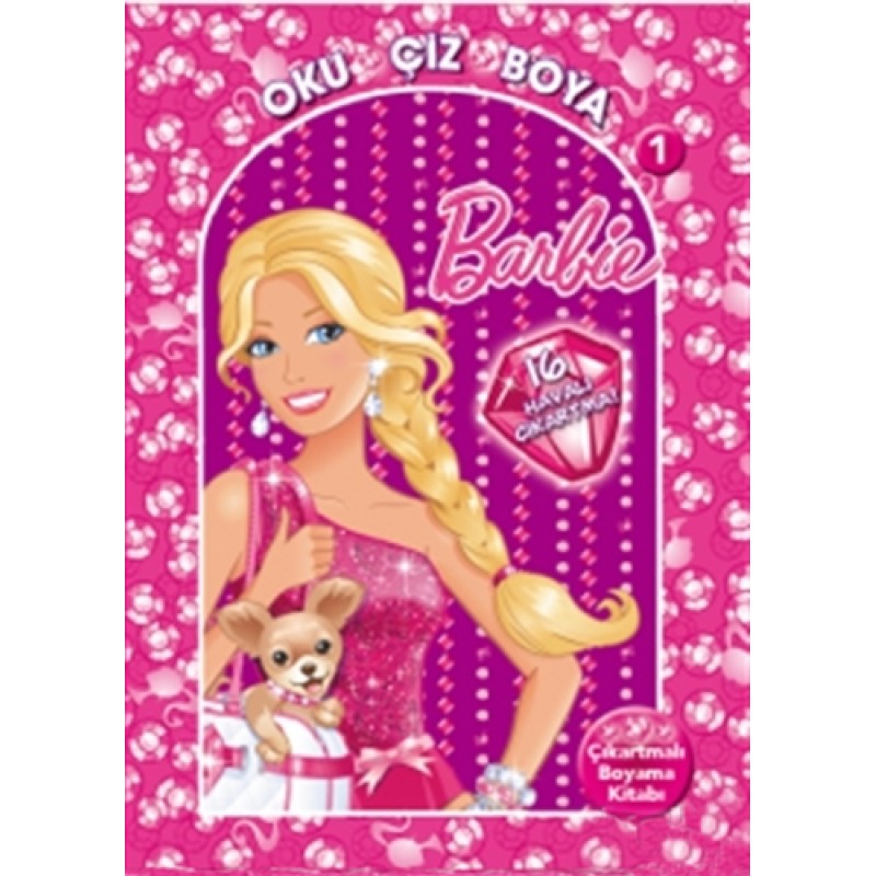 Barbie Oku Çiz Boya 1 - Çıkartmalı Boyama Barbie Oku Çiz Boya 1 - Çıkartmalı Boyama