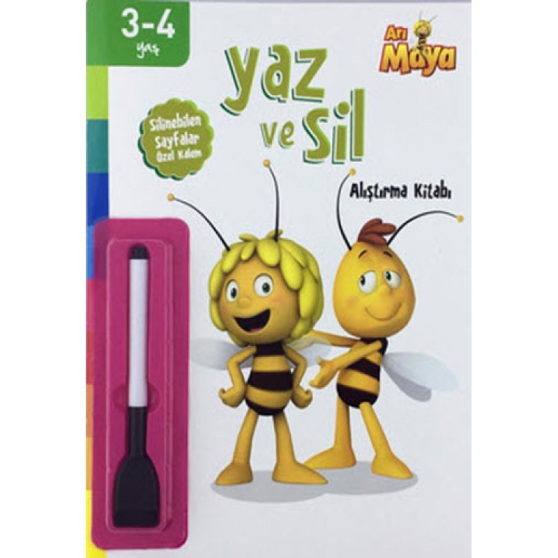 Arı Maya - Yaz ve Sil Alıştırma Kitabı Arı Maya - Yaz ve Sil Alıştırma Kitabı