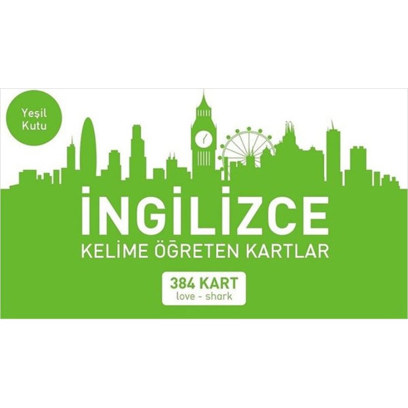 İngilizce Kelime Öğreten Kartlar - Yeşil Kutu - 384 Kart