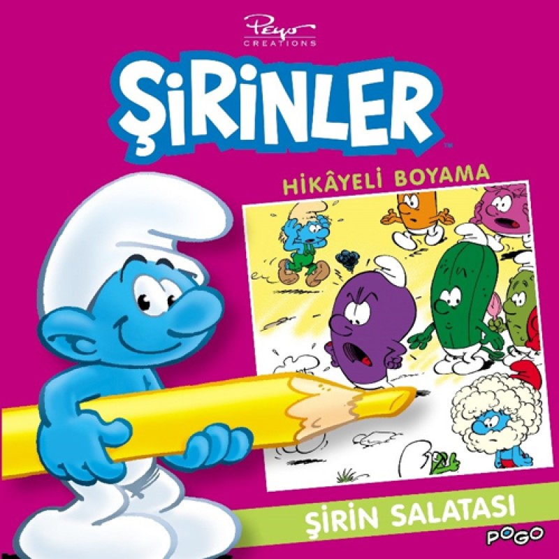 Şirinler Hikayeli Boyama - Şirin Salatası Şirinler Hikayeli Boyama - Şirin Salatası