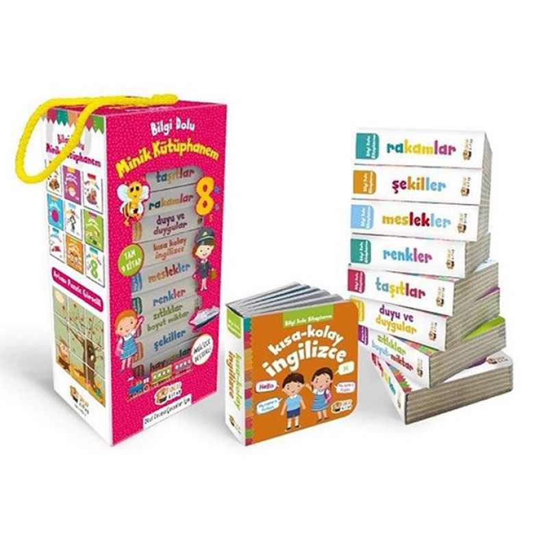 İngilizce Destekli Bilgi Dolu Minik Kütüphanem (9 Kitap - Pembe Kutu)