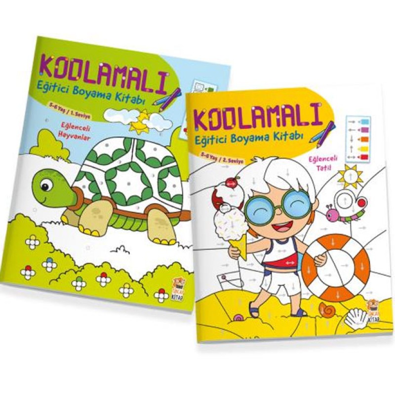 Kodlamalı Eğitici Boyama Seti - 2 Kitap Takım Kodlamalı Eğitici Boyama Seti - 2 Kitap Takım
