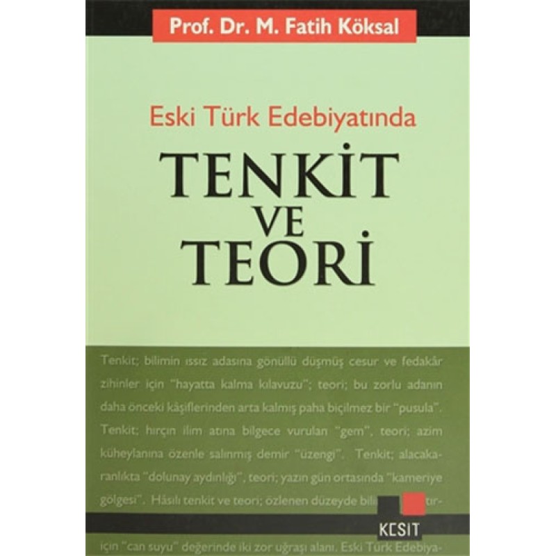 Eski Türk Edebiyatında Tenkit ve Teori
