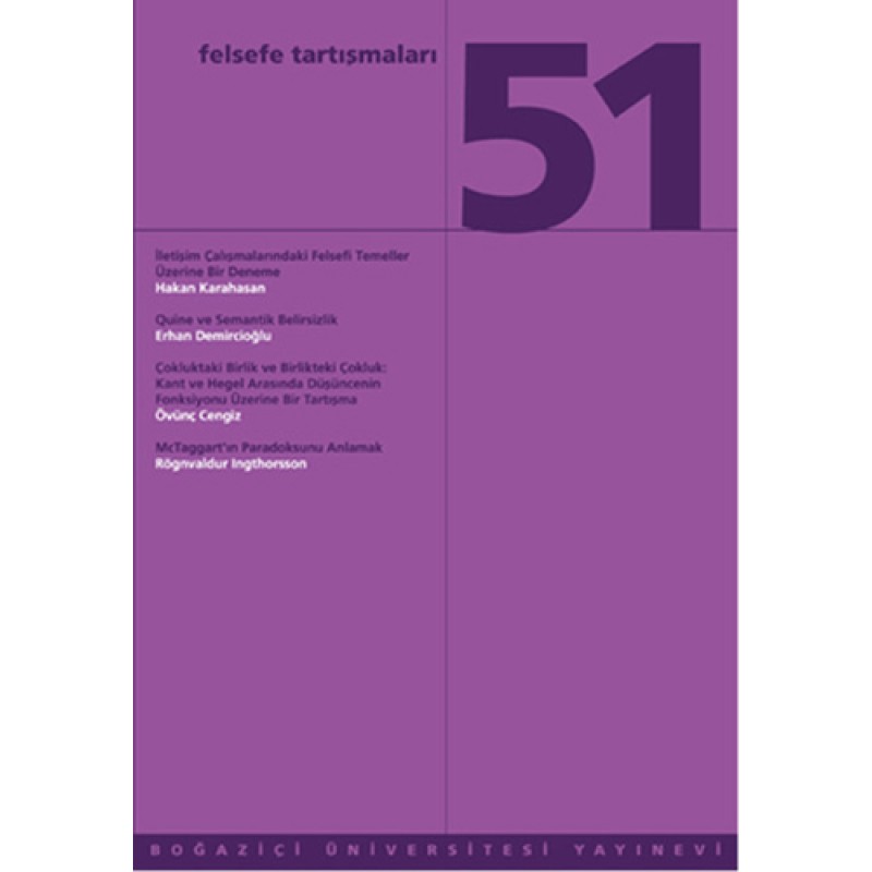 Felsefe Tartışmaları 51 Felsefe Tartışmaları 51