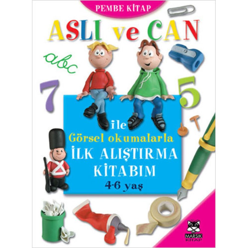 Aslı ve Can ile Görsel Okumalarla İlk Alıştırma Kitabım - Pembe Kitap