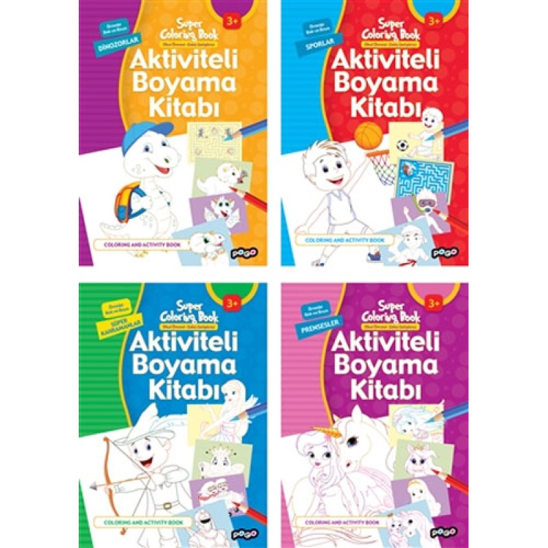 Aktiviteli Boyama Kitapları Seti - 4 Kitap Takım Aktiviteli Boyama Kitapları Seti - 4 Kitap Takım