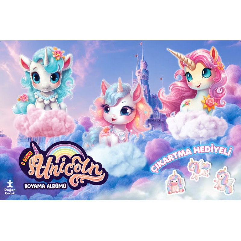 I Love Unicorn Çıkartma Hediyeli Boyama Albümü I Love Unicorn Çıkartma Hediyeli Boyama Albümü