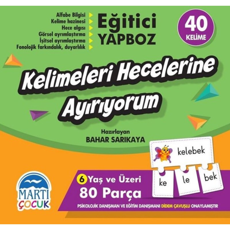 Eğitici Yapboz - Kelimeleri Hecelerine Ayırıyorum Eğitici Yapboz - Kelimeleri Hecelerine Ayırıyorum