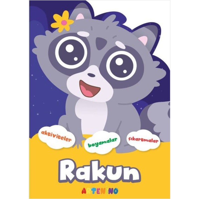 Rakun - Şekilli Hayvanlar Serisi - Aktiviteler Boyamalar Çıkartmalar