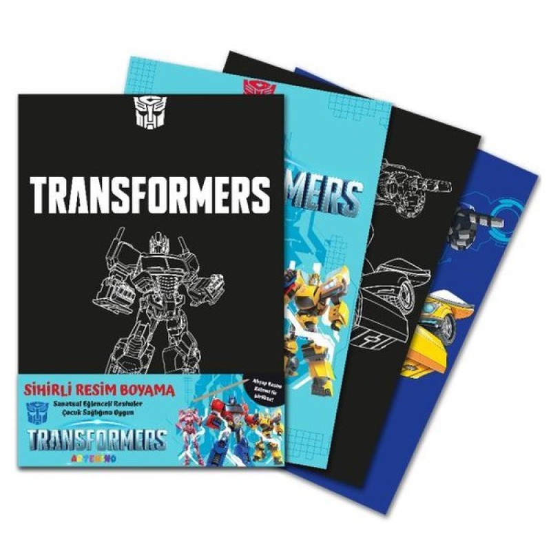 Transformers Sihirli Resim Boyama - Ahşap Kalem Hediyeli