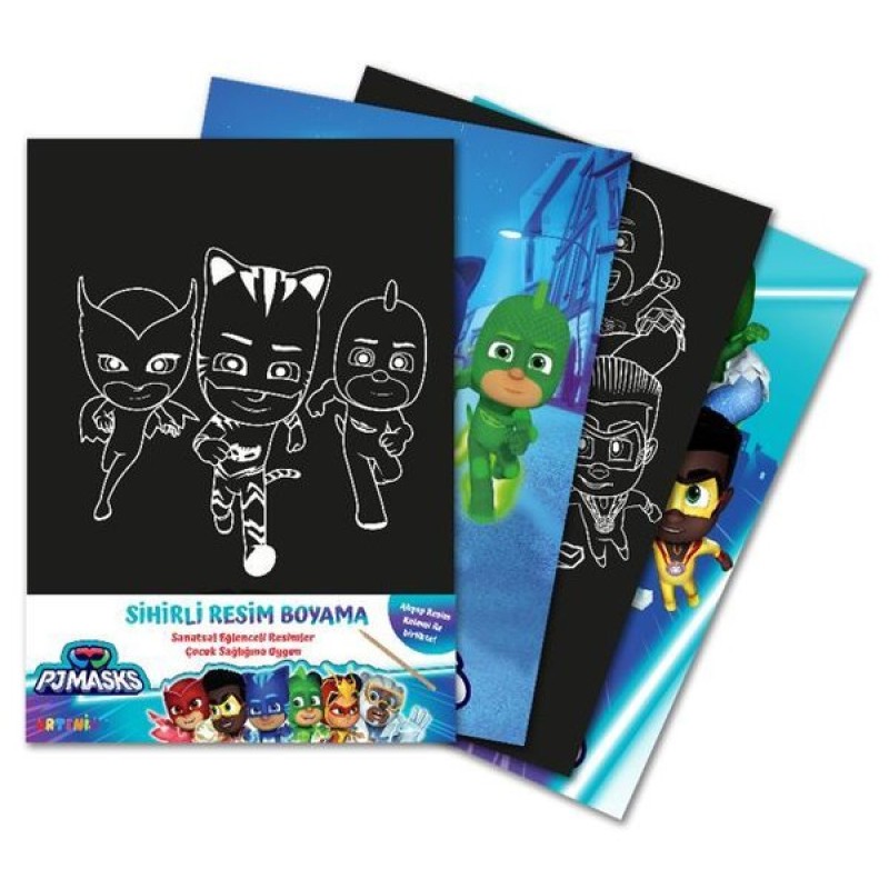 Pjmasks Sihirli Resim Boyama - Ahşap Kalem Hediyeli Pjmasks Sihirli Resim Boyama - Ahşap Kalem Hediyeli