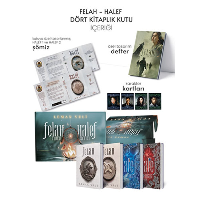 Halef ve Felah 4 Kitaplık Hediyeli Özel Kutu (Ciltli) Halef ve Felah 4 Kitaplık Hediyeli Özel Kutu (Ciltli)