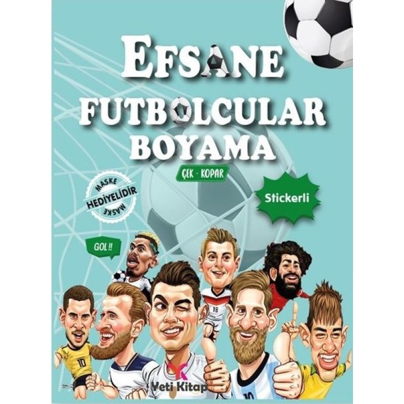 Efsane Futbolcular Boyama - Çek Kopar Stickerli Efsane Futbolcular Boyama - Çek Kopar Stickerli