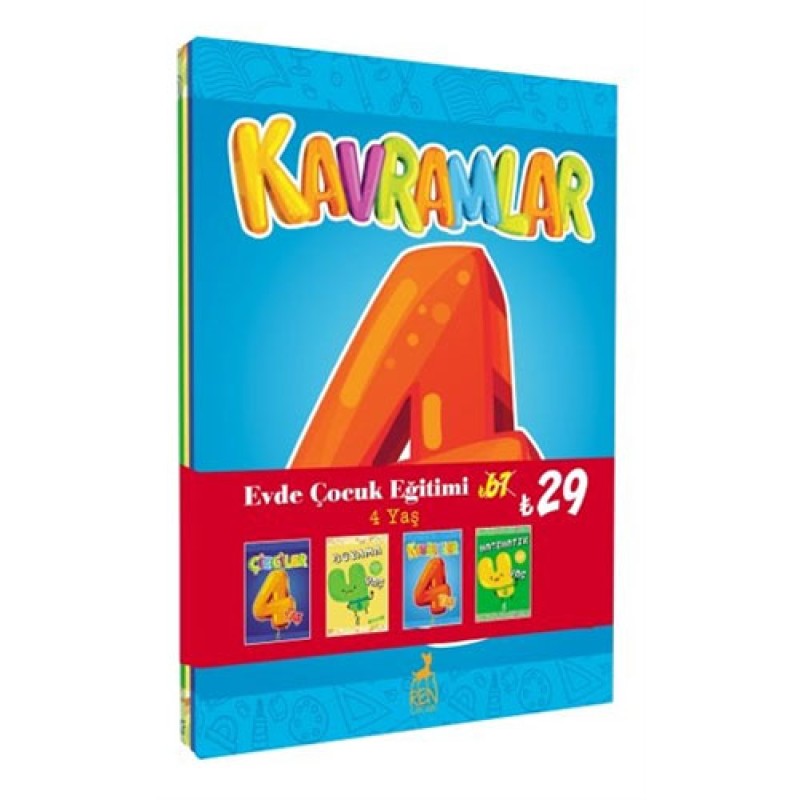 Evde Çocuk Eğitimi Seti 4 Yaş - 4 Kitap Takım Evde Çocuk Eğitimi Seti 4 Yaş - 4 Kitap Takım