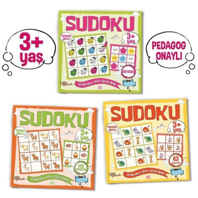 Çocuklar İçin Sudoku Seti (3+ Yaş) - 3 Kitap Takım Çocuklar İçin Sudoku Seti (3+ Yaş) - 3 Kitap Takım