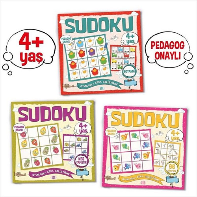 Çocuklar İçin Sudoku Seti - 3 Kitap Takım (4+Yaş) Çocuklar İçin Sudoku Seti - 3 Kitap Takım (4+Yaş)