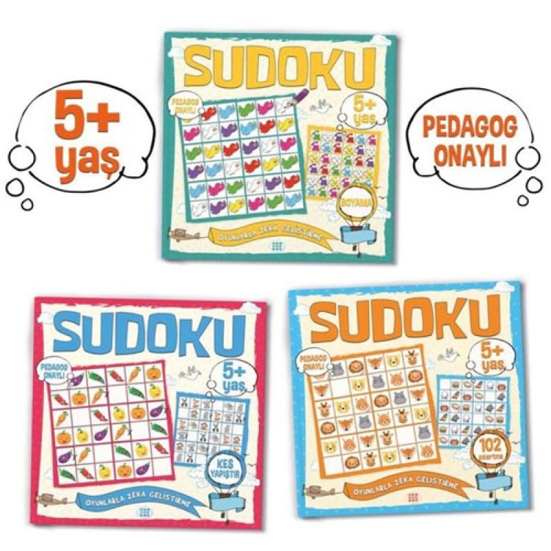 Çocuklar İçin Sudoku Seti (5+ Yaş) - 3 Kitap Takım Çocuklar İçin Sudoku Seti (5+ Yaş) - 3 Kitap Takım