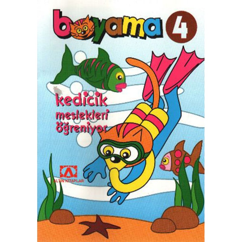 Boyama 4 - Kedicik Meslekleri Öğreniyor Boyama 4 - Kedicik Meslekleri Öğreniyor